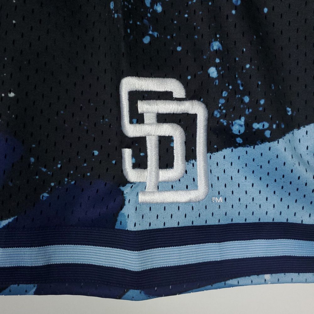 San Diego Padres Mitchell & Ness‎ MLB Small Jersey Shorts Black Blue Gray NWT - Picture 3 of 6